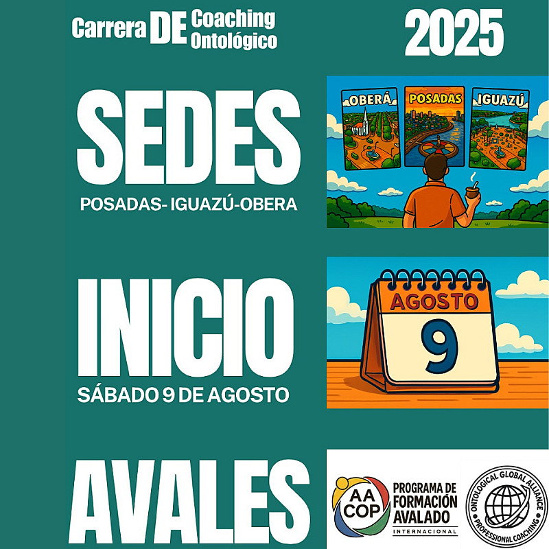 Carrera de Coaching profesional - Cuota mensual 2025 Inscripción 100% bonificada - Inicia en Agosto