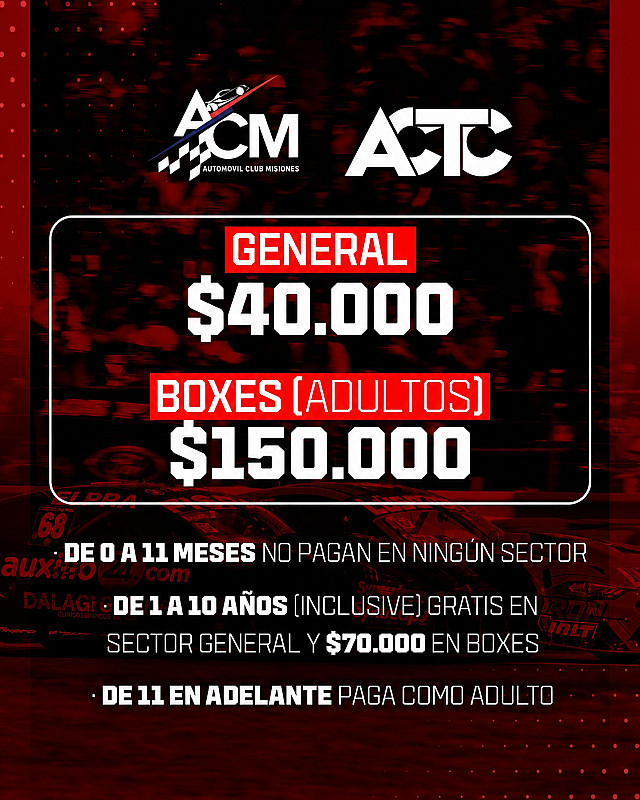 TC Posadas - 11 y 12 de julio de 2026 - Autódromo Rosamonte de Posadas