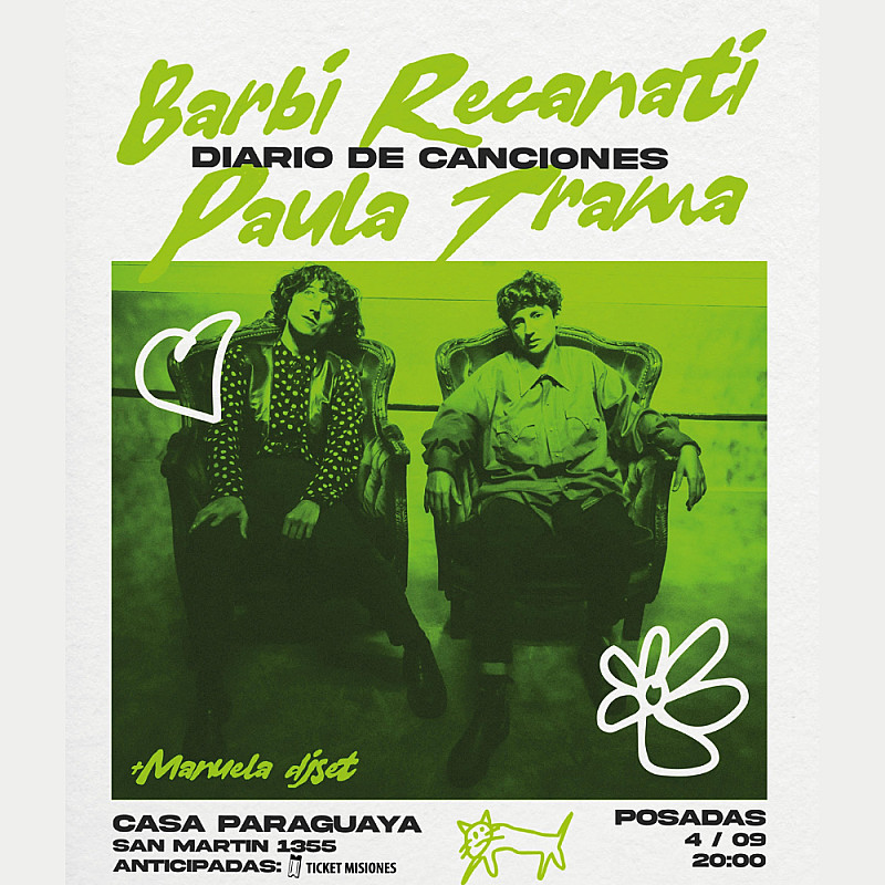 Barbi Recanati & Paula Trama llegan a Posadas con "Diario de Canciones"