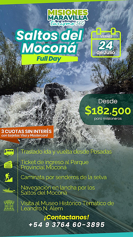 Full day a Los Saltos del Moconá - Viernes 24 de julio