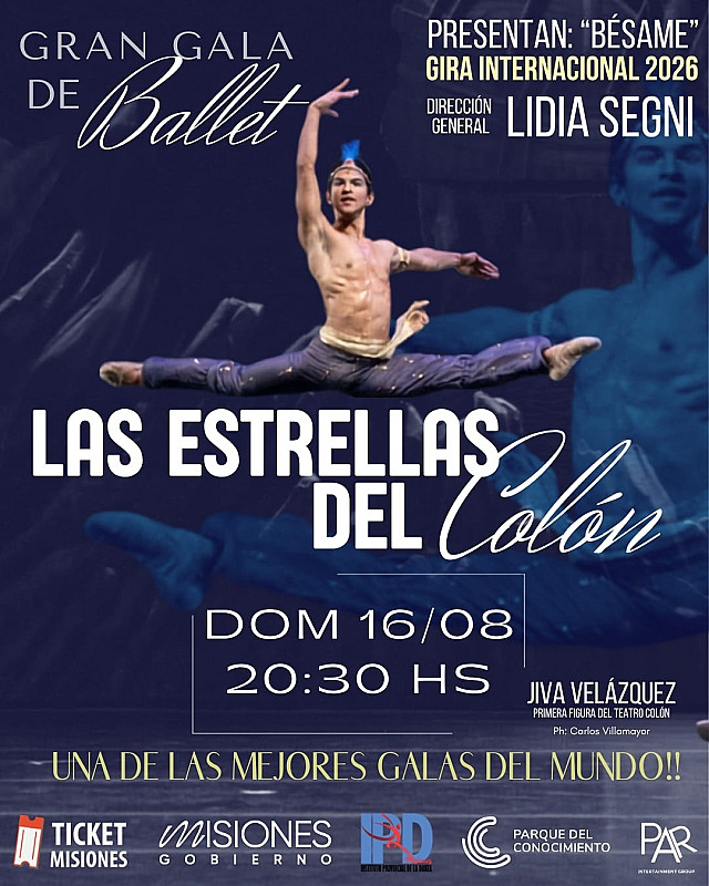 Gran Gala de Ballet – Las Estrellas del Colón - Domingo 16 de agosto- Teatro Lirico